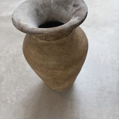 Encoded keramik vase brun